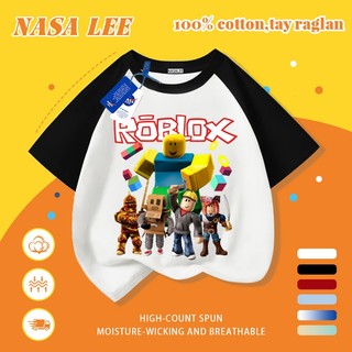 [Giao hàng trong ngày] Áo thun Cotton trắng nguyên chất thoáng khí cho trẻ em NASA Phim hoạt hình Phong cách Pixel Nhân vật trò chơi In hình hợp thời trang Bé trai 3-16 tuổi Bé gái tay ngắn thông thường