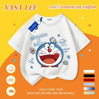 [Giao hàng trong ngày] Áo thun Cotton nguyên chất màu đen trắng cho trẻ em NASA Áo thun Cotton thoáng khí hoạt hình Dingdong Cat In hợp thời trang 3-16 tuổi Bé trai bé gái tay ngắn thông thường