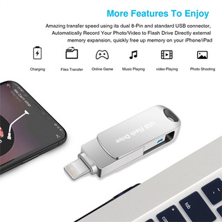 Ổ đĩa flash 2 trong 1 đa năng USB Tương thích với iPhone, iPad, iOS và PC / OTG Memory Stick, Giải pháp lưu trữ USB cho Mac, Ổ đĩa flash di động Thiết bị lưu trữ kim loại tốc độ cao 1TB