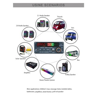 Bộ khuếch đại 200 / 300W Bluetooth V5.3 MP3 Bảng giải mã 2 * 50W HiFi Stereo Audio Player 12V DIY MP3 Player Xe FM Radio Karaoke