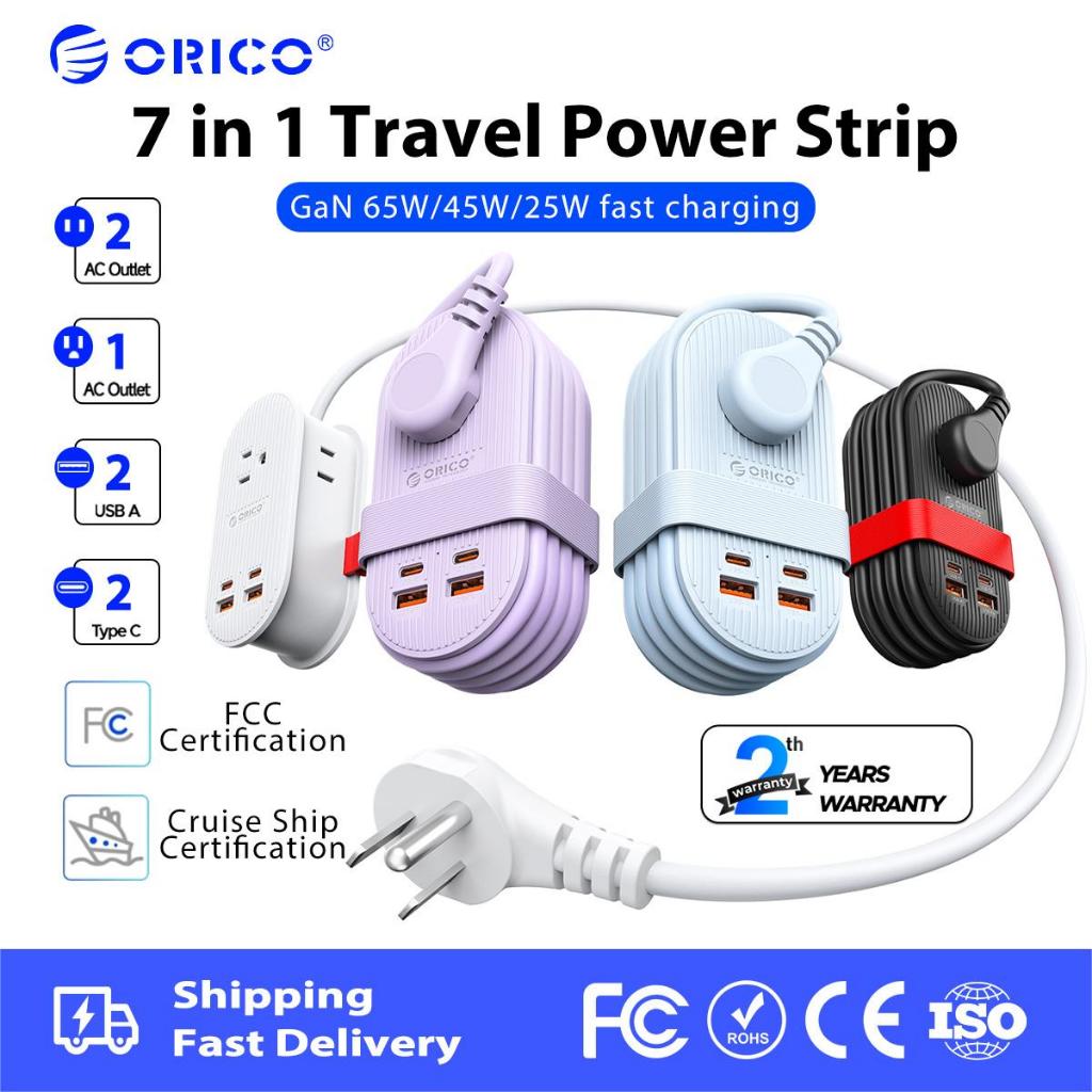 ORICO US Plug - Dây nối dài 1,35M Dải nguồn du lịch có cổng sạc nhanh USB Ổ cắm ổ cắm US (TK) [2]