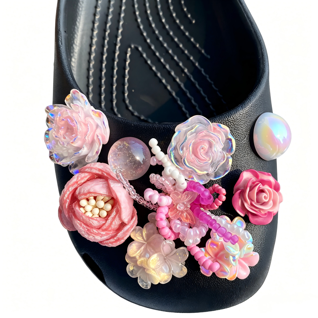 Phụ Nữ Bé Gái Tắc Sandal Giày DIY Quyến Rũ Phong Cách Dễ Thương Hoa Hồng Mặt Dây Chuyền Nút Lỗ Giày Trang Trí Bộ Phụ Kiện Quà Tặng