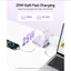 ORICO Dải nguồn 8 trong 1 US GaN PD25W Sạc nhanh | 4 US Ổ Cắm AC + 2USB-A 22.5W + 2USB-C 25W Dây Nối Dài Máy Tính Để Bàn Mini 5FT Cắm Phẳng Bảo Vệ Chống Sét