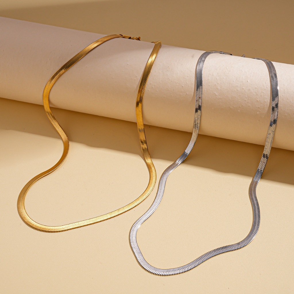 Xương Cá Dây Xích Vòng Cổ Choker Cho Nữ Dainty Tối Giản Rắn Dây Chuyền Vòng Cổ Lớp Hàng Ngày Trang Sức