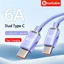 Cáp dữ liệu sạc 6A USB / Type C sang Type C Di động 0,25M / 1M / 1,5M / 2M Cáp sạc dệt 120W Cáp dữ liệu điện thoại sạc siêu nhanh cho IOS / Android