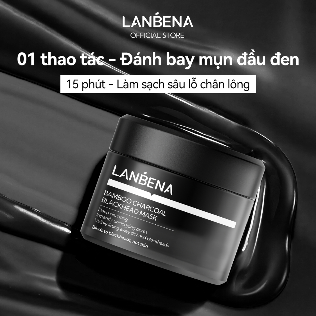 LANBENAMặt Nạ Lột Mụn Đầu Đen Than Tre (30g) - Sạch Mụn Cám Mụn Đầu Đen Bã Nhờn, Kiềm Dầu Thu Nhỏ Lỗ Chân Lông, Mịn Da Làm Dịu Da  Skincare