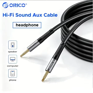 ORICO 0.5M Màu Cam Hình Chữ L 3.5mm Nam Đến Nam Cáp Âm Thanh AUX Hi-Fi Chống Nhiễu Dây Loa Ô Tô