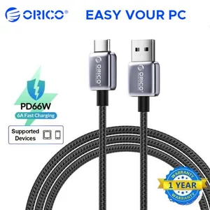 Cáp ORICO PD66W 6A USB-A sang Type-C Sạc tốc độ cao bện Nylon 2 mét màu đen