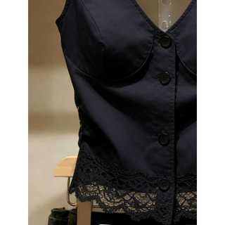 Pháp Cao Cấp Ren Viền Cổ Chữ v Camisole Nữ Mùa Hè Mặc Ngoài Phong Cách Cô Gái Khổng Lồ Nhìn Không Tay Nhỏ Top