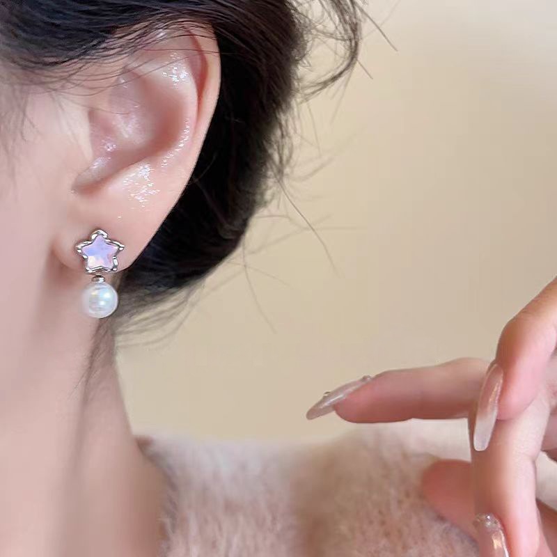 Bông Tai Nơ Ngọc Trai Đính Đá Zircon Chốt Bạc 925 Cho Nữ