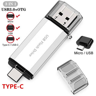 Bộ chuyển đổi vi mô miễn phí Ổ đĩa Flash tốc độ cao an toàn Đa dung lượng cao 128GB / 256GB / 512GB / 1TB / 2TB Giao diện usb3.0 Type-c Thích hợp cho điện thoại di động / máy tính Nhiều màu tùy chọn