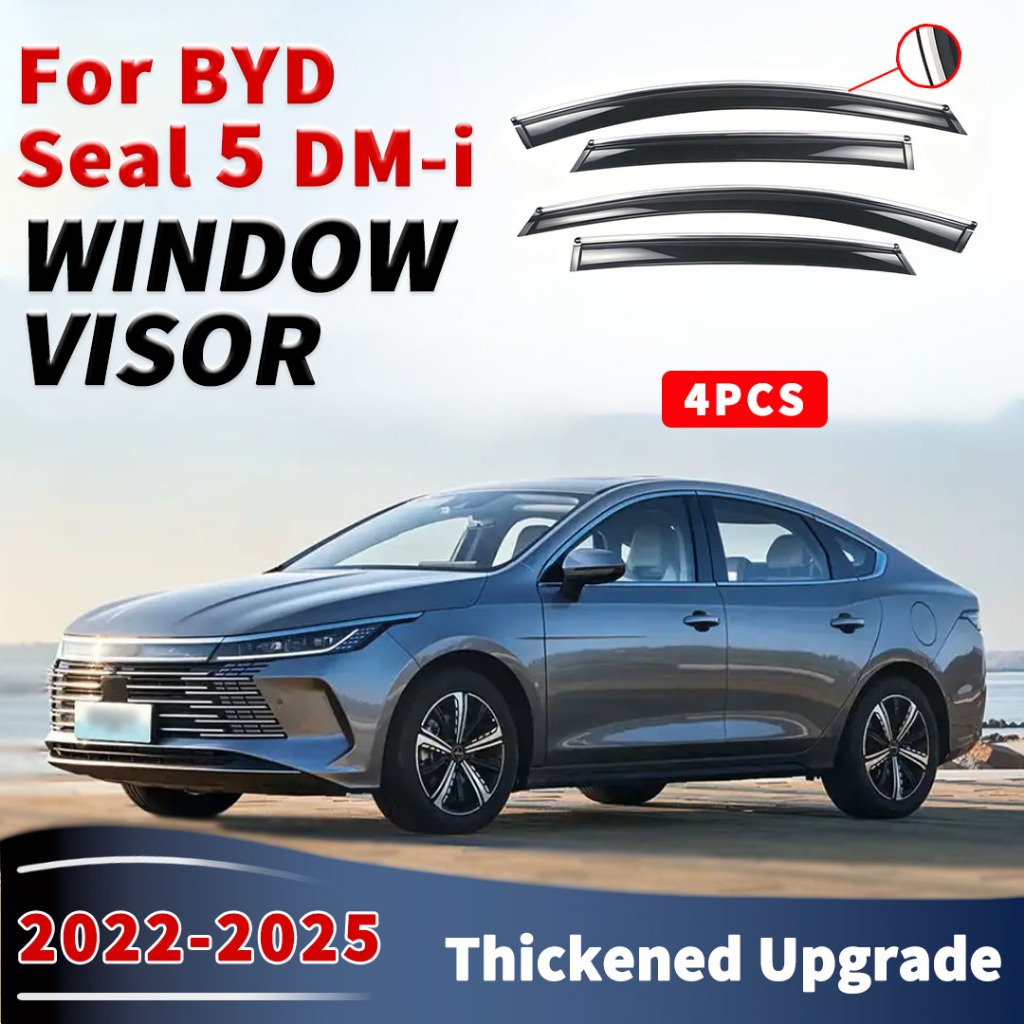 Cho BYD Seal 5 DM-i 2022 2023 2024 2025 Tấm Che Cửa Sổ Mưa Chống Nắng Kính Chắn Gió Tấm Che Mưa Deflector Weathershield Đúc Viền Điều Chỉnh Phụ Kiện