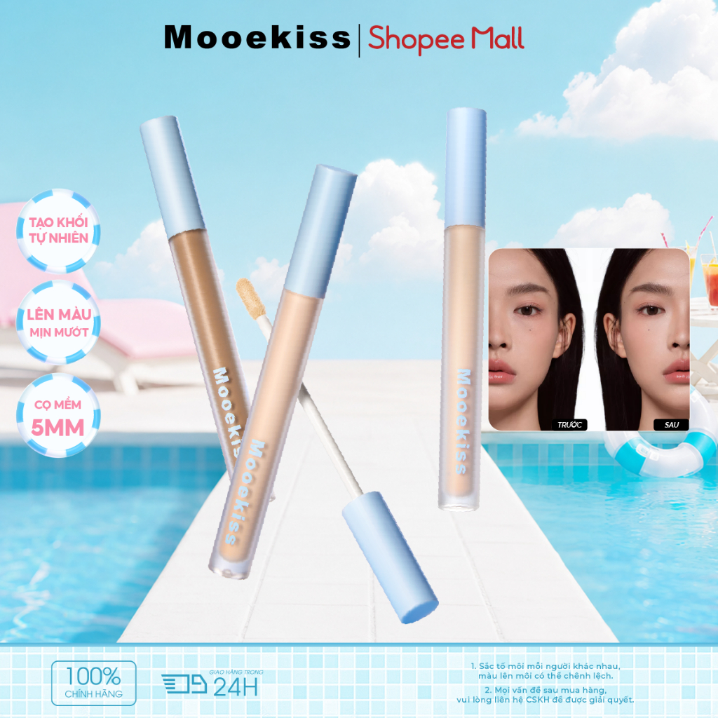 Kem dưỡng đường viền nổi bật Mooekiss làm sáng nhẹ nhàng, che giấu các rãnh trên khuôn mặt, kiểm soát dầu dư thừa và phù hợp cho làn da nhạy cảm