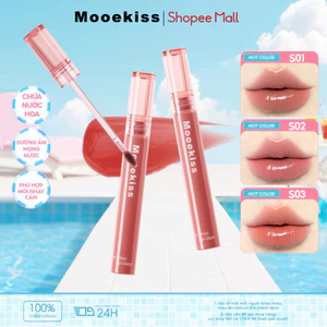 Son Tint Bóng Mooekiss, Căng Mọng Môi, Hiệu Ứng Gương, Dưỡng Ẩm, Lâu Trôi, Màu Tự Nhiên