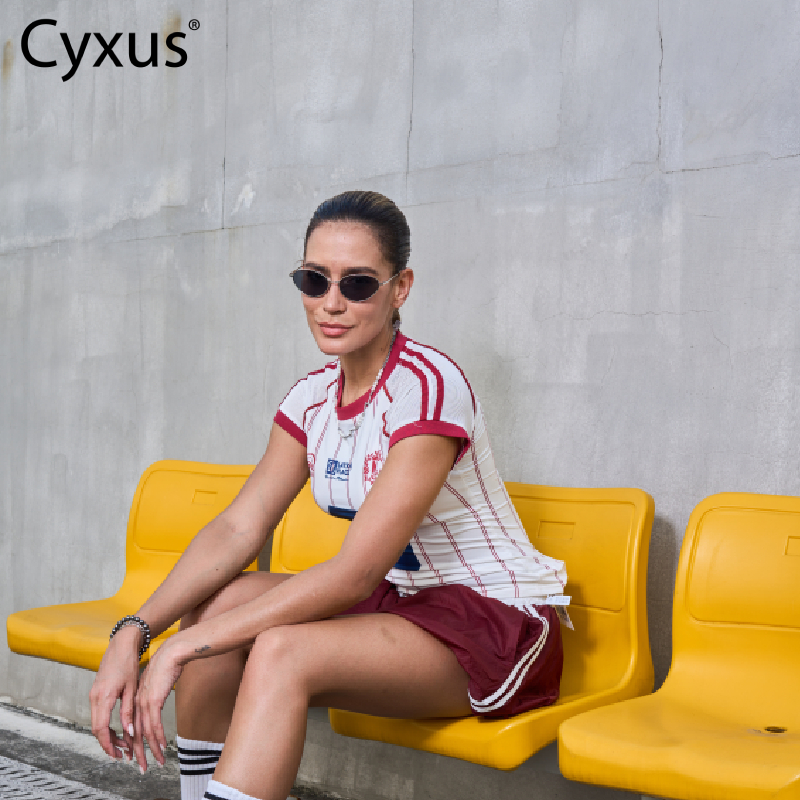 Cyxus Kính râm mắt mèo thời trang/Kính râm kiểu Hàn Quốc/Phong cách Y2K/Dành cho cả nam và nữ, chống tia UV400, thích hợp cho du lịch ngoài trời 1281