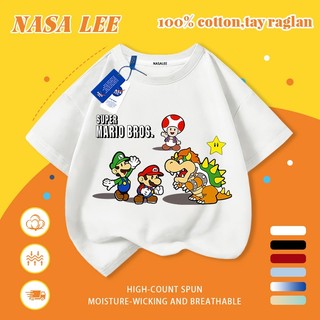 [Giao hàng trong ngày] Áo thun Cotton nguyên chất màu trắng cho trẻ em NASA Áo thun Cotton thoáng khí hoạt hình Pipeworker Monster In hình hợp thời trang 3-16 tuổi Bé trai bé gái tay ngắn thông thường