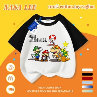 [Giao hàng trong ngày] Áo thun Cotton nguyên chất màu trắng cho trẻ em NASA Áo thun Cotton thoáng khí hoạt hình Pipeworker Monster In hình hợp thời trang 3-16 tuổi Bé trai bé gái tay ngắn thông thường