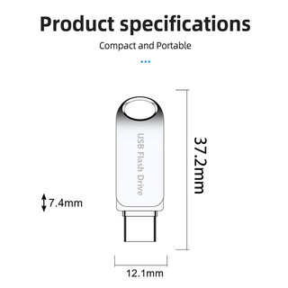 Type-C USB Flash Drive USB 3.0 2-in-1 OTG 2TB Large Capacity Metal Rotating Mini Dual Interface USB Drive, suitable for iPhone and iPad photo data storage