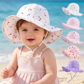 Mũ chống nắng in hình trẻ em cho bé trai và bé gái Mũ Buctet có dây chống gió Thích hợp cho bé 0-6 tuổi