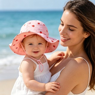Mũ chống nắng in hình trẻ em cho bé trai và bé gái Mũ Buctet có dây chống gió Thích hợp cho bé 0-6 tuổi