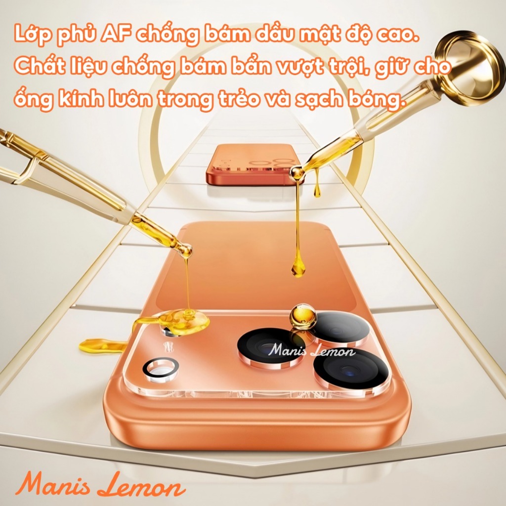 Manis Lemon Kính cường lực Miếng dán bảo vệ camera độ cứng 9H trong suốt HD cho iPhone 17 16 15 14 13 Pro Max Plus