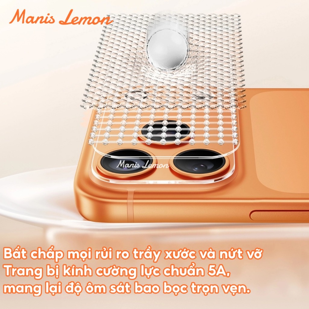 Manis Lemon Kính cường lực Miếng dán bảo vệ camera độ cứng 9H trong suốt HD cho iPhone 17 16 15 14 13 Pro Max Plus