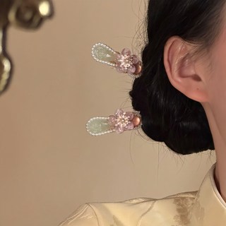 Kẹp tóc ngọc trai hoa hồng Siêu cổ tích Bầu không khí ngọt ngào