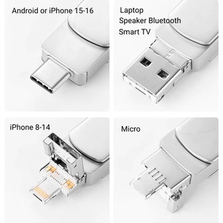Ổ đĩa Flash IOS dung lượng lớn an toàn 4 trong 1! USB 3.0 U Disk OTG Pen Drive tốc độ cao loại c, Thích hợp cho ios / Máy tính bảng / Android / Điện thoại thông minh / PC 512GB / 1TB / 2TB
