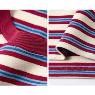 Áo thun sọc Burgundy & Cream: Thoải mái vừa vặn, thoải mái trong ngày, ý tưởng trang phục bất tận