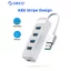 ORICO White 4 cổng USB3.0 Hub 5Gbps Tốc độ cao với cổng nguồn phụ trợ TypeC Bộ chia USB di động cho máy tính xách tay PC