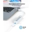 ORICO White 4 cổng USB3.0 Hub 5Gbps Tốc độ cao với cổng nguồn phụ trợ TypeC Bộ chia USB di động cho máy tính xách tay PC