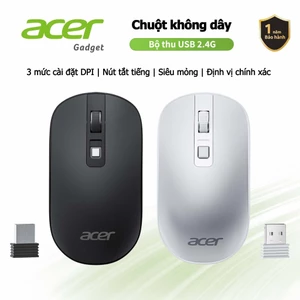 Acer Chuột không dây bluetooth Siêu Yên cho máy tính xách tay Chuột máy tính mỏng 2.4 GHz với 4 nút 3 dpi có thể điều chỉnh Đầu thu USB-A 1600 dpi giảm tiếng ồn Tương thích với PC / Mac / Máy tính để bàn / Máy tính M06