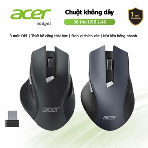 Acer Chuột không dây cuộn siêu nhanh Chuột máy tính 2.4GHz Công thái học không dây với 6 nút bấm 3 cấp độ DPI chỉnh Đầu thu USB-A chuột gaming không dâ thích hợp cho máy tính / Mac / Linux / Laptop M04