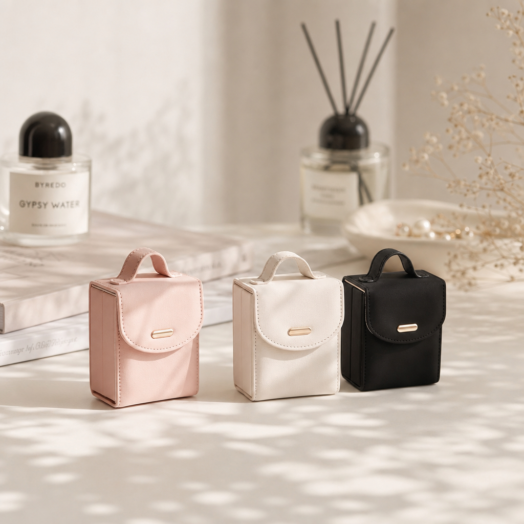 CASEGRACE Mini Túi Xách Hình Du Lịch Hộp Trang Sức Da PU Di Động Hộp Đựng Trang Sức Có Nhiều Ngăn Chụp Từ Tính Cho Dây Chuyền Nhẫn Hộp Bông Tai