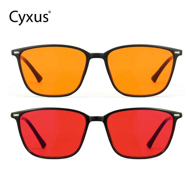 Cyxus Kính chặn ánh sáng xanh/kính chơi game/gọng vuông, tròng kính PC, gọng TR90, unisex, giảm mỏi mắt  8208
