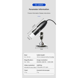 Kính hiển vi kỹ thuật số HD Kết nối USB Làm đẹp y tế Kính lúp điện tử công nghiệp Kính lúp 1.000x