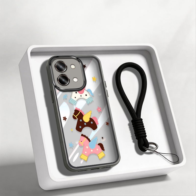 Ốp Điện Thoại YBD Cho OPPO A6 Pro A6X A6T Pro A6S A6K 5G Apple Pony Vỏ Bảo Vệ TPU Mềm Có Dây Buộc