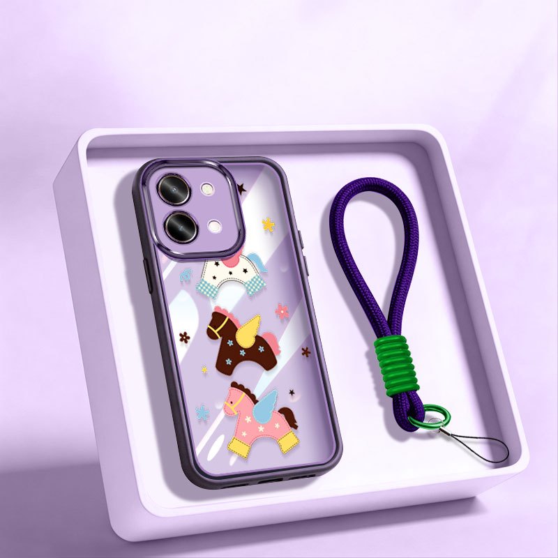 Ốp Điện Thoại YBD Cho OPPO A6 Pro A6X A6T Pro A6S A6K 5G Apple Pony Vỏ Bảo Vệ TPU Mềm Có Dây Buộc