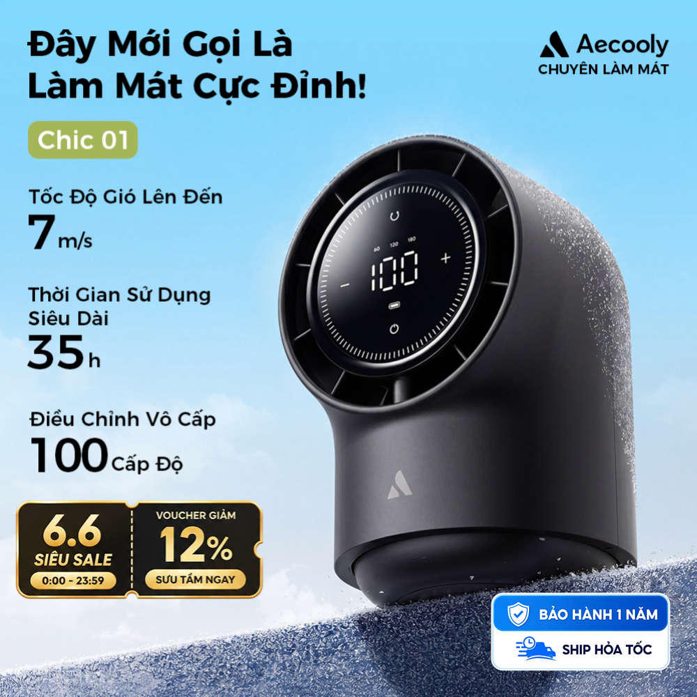 Aecooly Chic 01 Quạt Bàn Tốc Độ Cao Quạt Di Động Trẻ Em USB Cầm Tay Quạt Làm Mát Nhỏ
