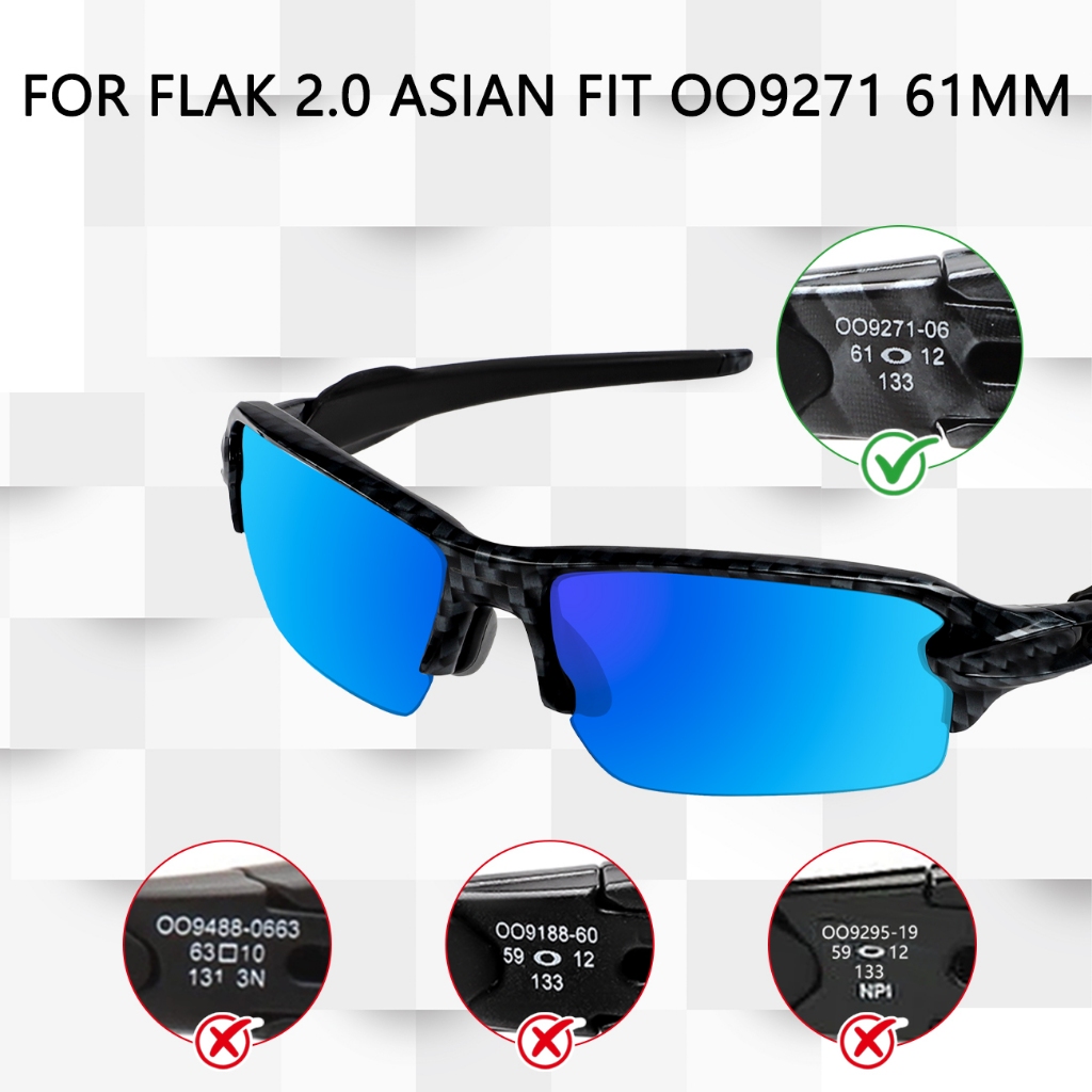 Ống kính thay thế HXHTenD cho Oakley Flak 2.0 Asian Fit OO9271 - Phân cực, chống trầy và bảo vệ khỏi tia UV