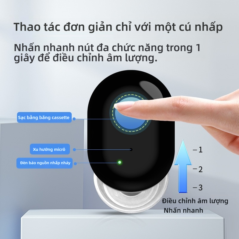 Máy trợ thính nhỏ gọn A-305 có tuổi thọ pin dài & âm thanh giảm tiếng ồn trong suốt