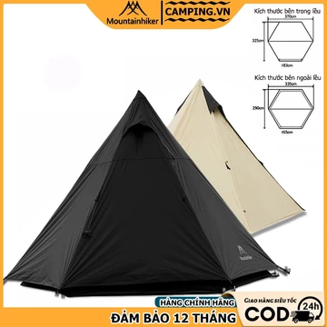 Lều Cắm Trại,Lều kim tự tháp,Mountainhiker,Lều cắm trại 4-6 người,có mái che Lều-SZK125