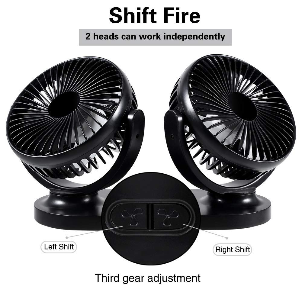 Quạt ngồi sau ô tô 5,5 Inch 3 tốc độ
