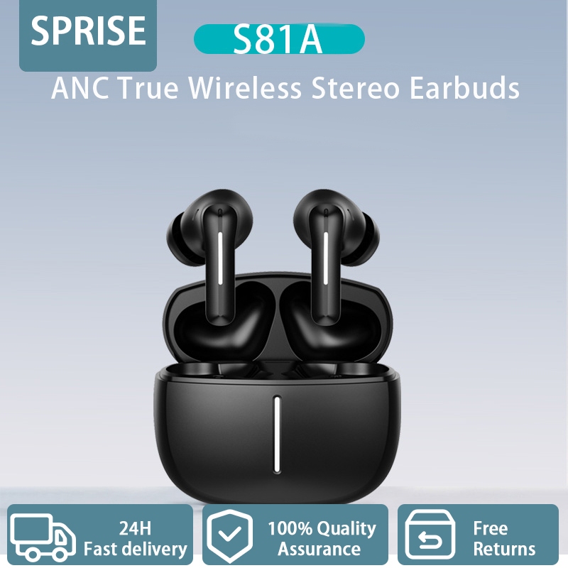 SPRISE S81A ANC + ENC Tai nghe Bluetooth khử tiếng ồn không dây Tai nghe HiFi Tai nghe âm thanh nổiTWS 2 chế độ