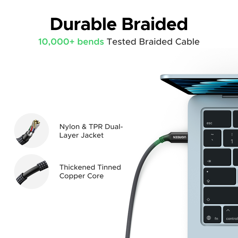 Bộ sạc USB-C màu xám UGREEN 100W GaN Hỗ Trợ AVS có phích cắm có thể gập lại + Cáp USB-C 100W, hỗ trợ sạc nhanh cho iPhone 18 Pro Max iPhone 17 / 16 Pro Max / MacBook / Samsung S26 Ultra / iPad (phích cắm US). | BigBuy360 - bigbuy360.vn