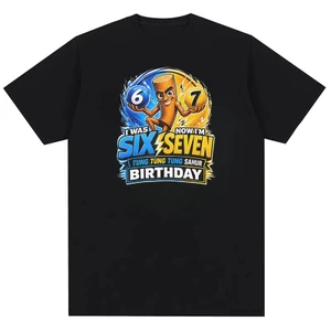 Ngộ nghĩnh Sinh Nhật 7th 67 Brainrot Meme Tung Sahu Thời Trang Thoáng Mát Nam Cotton Nguyên Chất Áo Thun