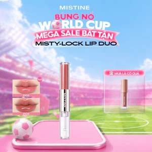 Mistine Hai kiểu trang điểm môi Mềm mịn mỏng nhẹ Khóa màu bền lâu Không dễ dính cốc 1.5g+1.5g
