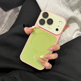 Ốp điện thoại vòng mỏng từ tính tương phản AG cửa sổ lớn thích hợp cho iPhone 13 14 15 16 17 Pro Max bao gồm tất cả vỏ silicon chống rơi