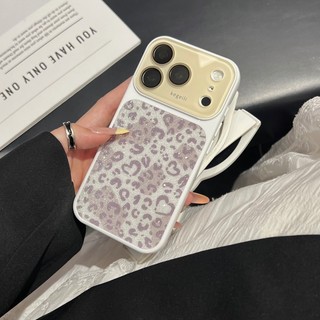 Ốp điện thoại in hình da báo lớn sang trọng tức thì 17 ánh sáng phù hợp cho iPhone 13 14 15 16 17 Pro Max toàn diện gương bảo vệ chống rơi vỏ silicon