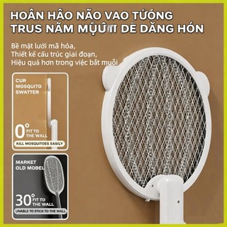 Di Động Công Suất Cao Sạc Điện Diệt Muỗi Swatter Vợt Bẫy Muỗi Điện Áp Cao